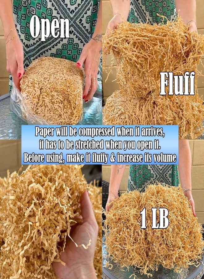 Mood Lab Crinkle Cut Paper Shred Filler - 1 LB Brown - Shredded Cut Paper for Basket Filling and Gift Box Kraft Wrapping Paper - Image 4